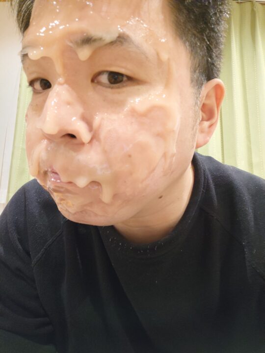 炭酸パック塗り終わり